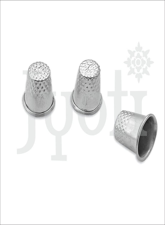 Jyoti Thimble for Sewing (1 Piece Each of Size 3 to 7 of Steel in Nickel Finish) Finger Protector for Hand Sewing, Sewing Leather, Quilting, Needlework, Embroidery, and DIY Crafts - Pack of 50 Pieces - Image 2